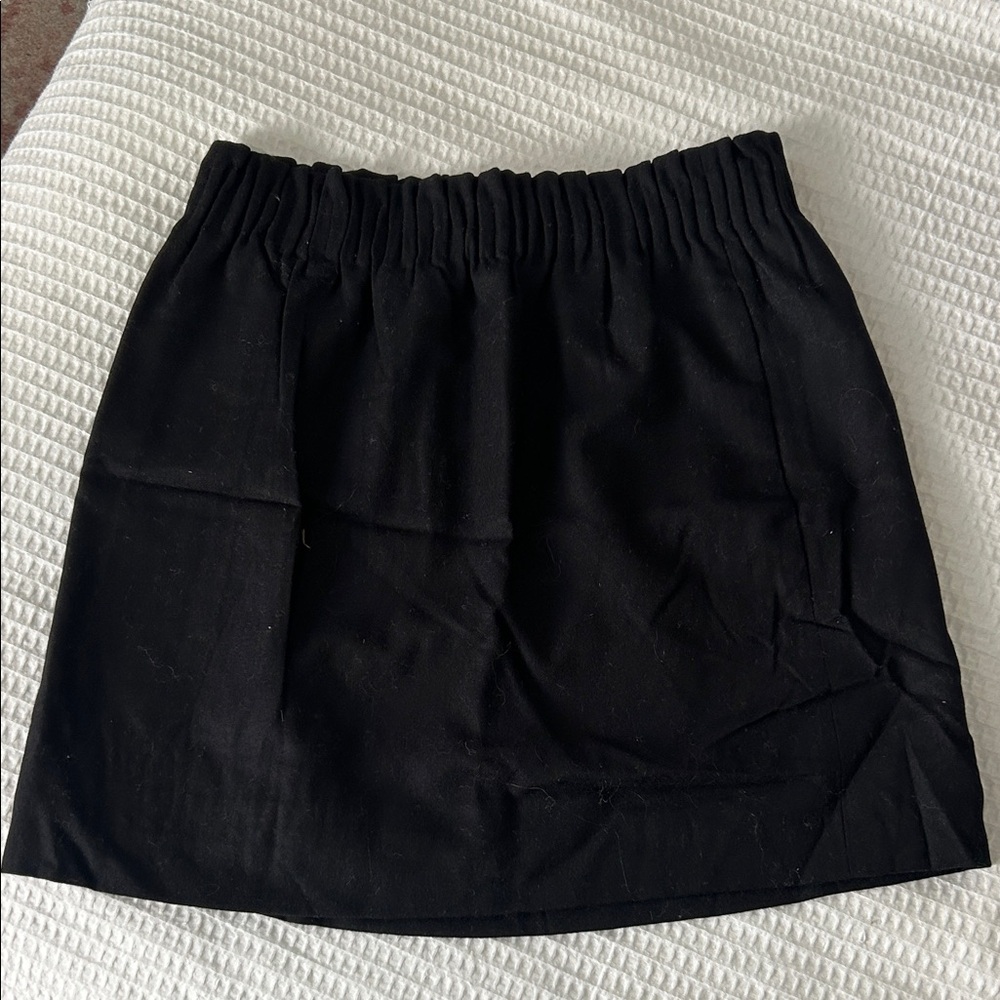 J. Crew Black Gathered Skirt